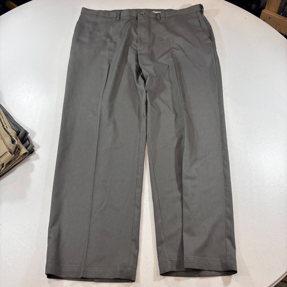 Lot of 5 Haggar Cool 18 Pro Mens Dress Pants 44x32 Khaki Grey Classic Fit - Picture 5 of 16